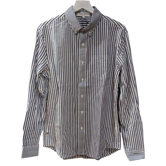 Alex Mill Shirt Striped Cotton Poplin Button Down Shirt Navy/White Men's S/M NWT - Picture 1 of 4